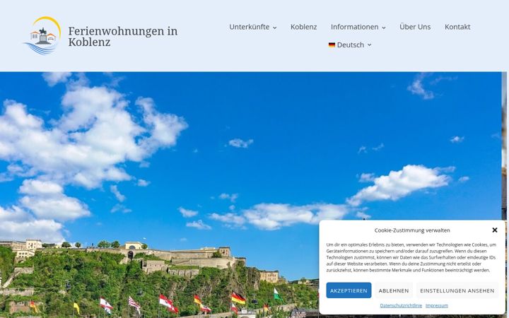 Screenshot του ferienwohnungen-in-koblenz.de