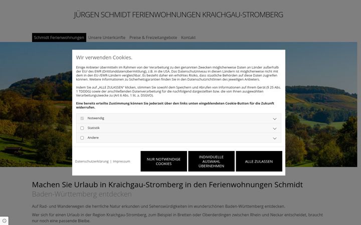 Screenshot of ferienwohnungen-in-kraichgau.de