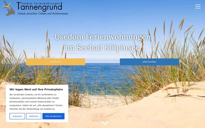 Screenshot του ferienwohnungen-insel-usedom.de