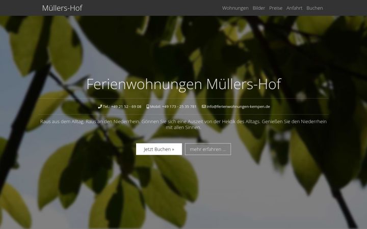 Screenshot του ferienwohnungen-kempen.de