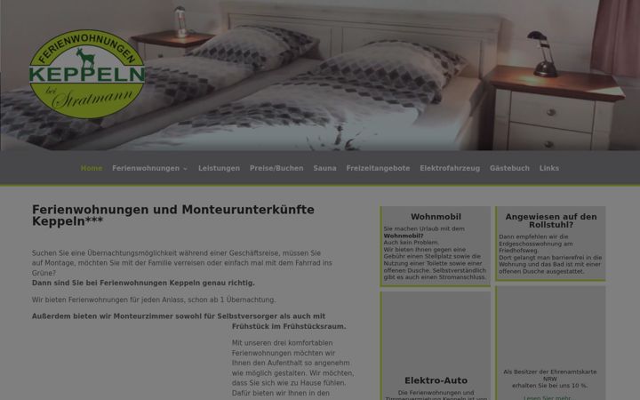 Screenshot di ferienwohnungen-keppeln.de