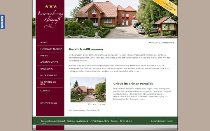 Screenshot of ferienwohnungen-kleinpass.de
