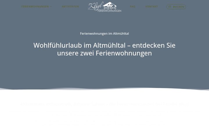 Screenshot of ferienwohnungen-kluegl.de