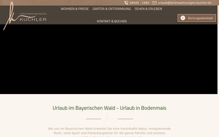 Screenshot of ferienwohnungen-kuchler.de
