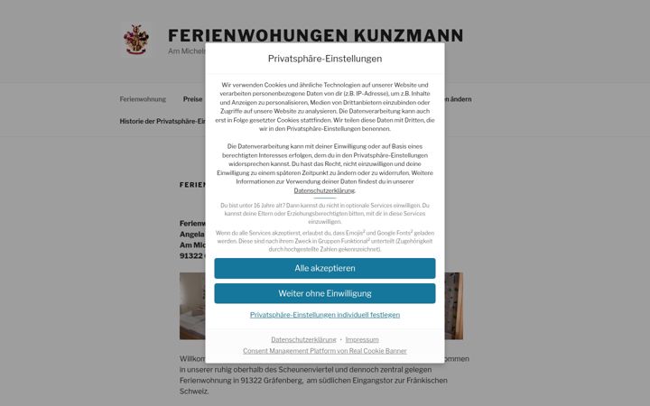 Screenshot of ferienwohnungen-kunzmann.de