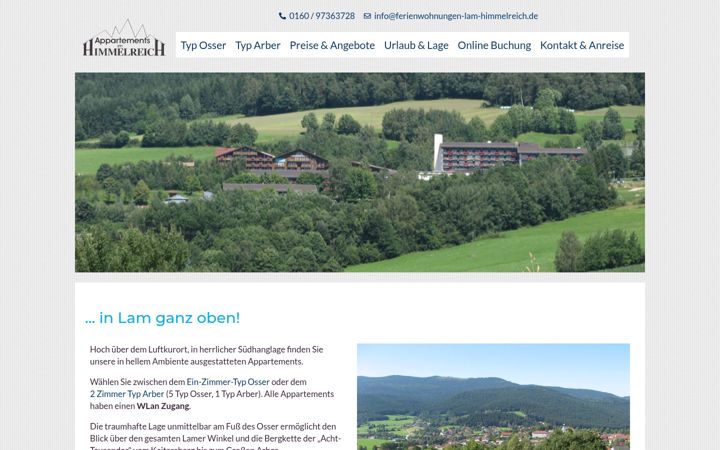 Screenshot of ferienwohnungen-lam-himmelreich.de