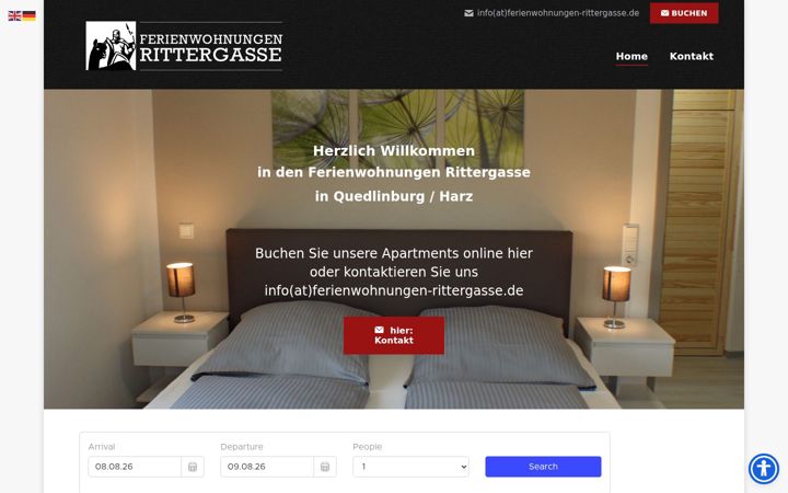 Screenshot of ferienwohnungen-rittergasse.de