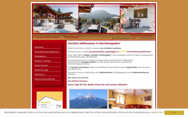 Screenshot of ferienwohnungen-stefanie.de