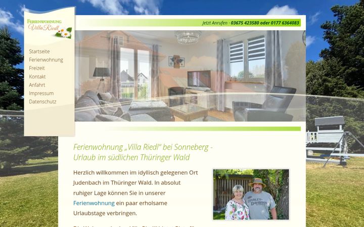 Screenshot of ferienwohnungen-villa-riedl.de