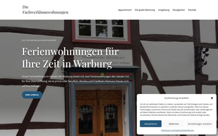 Screenshot of ferienwohnungen-warburg.de