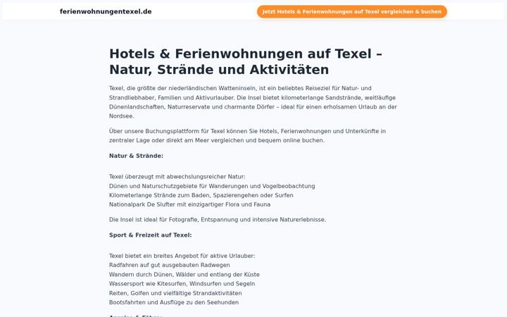Screenshot of ferienwohnungentexel.de