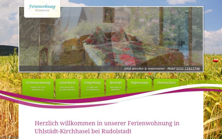 Screenshot of ferienwohnungharmonie.de