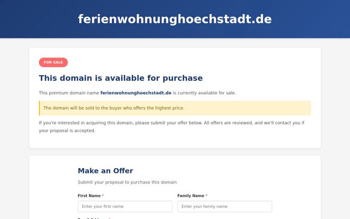 Screenshot of ferienwohnunghoechstadt.de