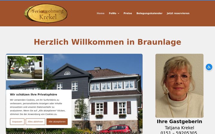 Posnetek zaslona ferienwohnungkrekelbraunlage.de
