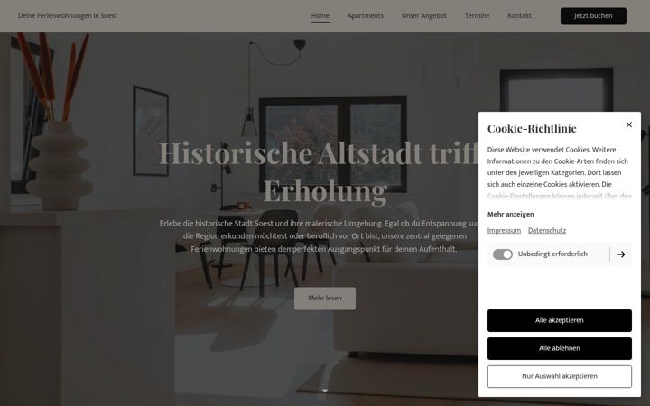 Screenshot of ferienwohnungsoest.de