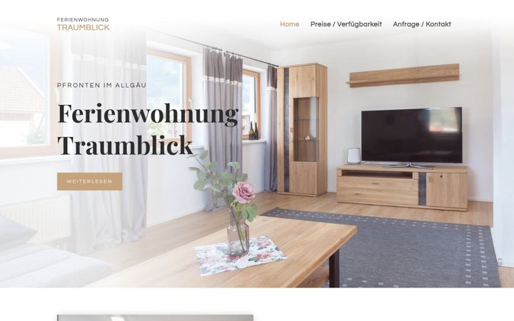 Posnetek zaslona ferienwohnungtraumblick.de
