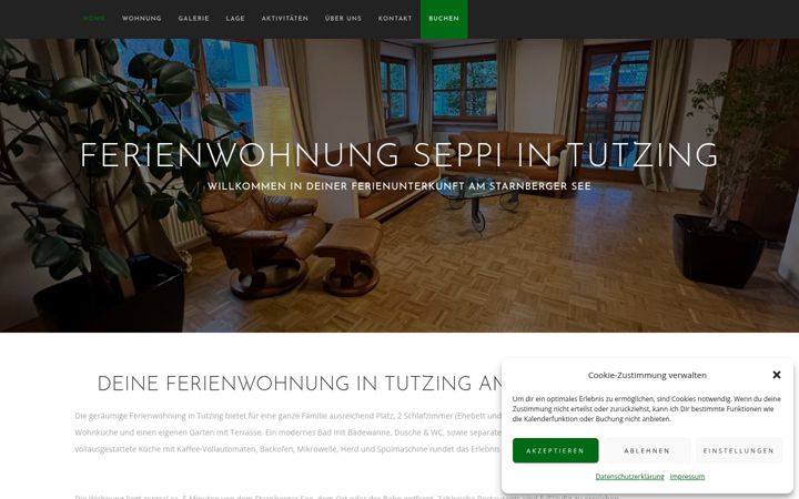 Posnetek zaslona ferienwohnungtutzing.de