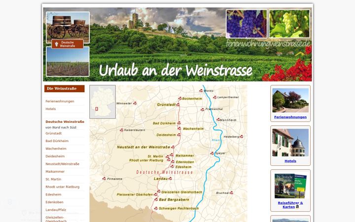 Posnetek zaslona ferienwohnungweinstrasse.de