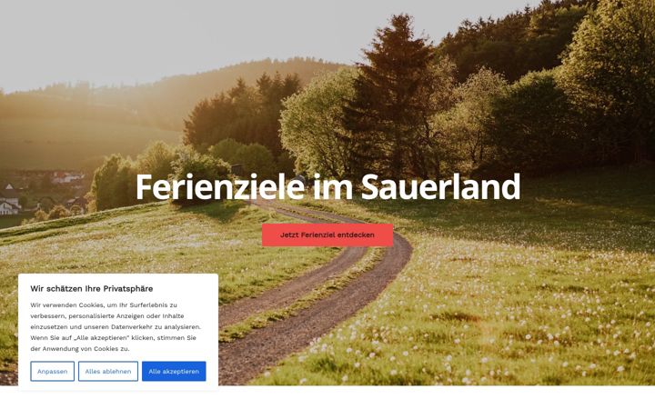 Screenshot of ferienziele-im-sauerland.de