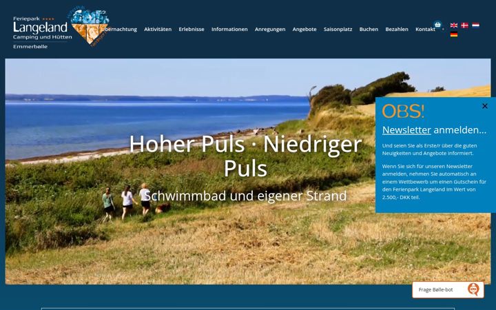 Screenshot of feriepark-langeland.de