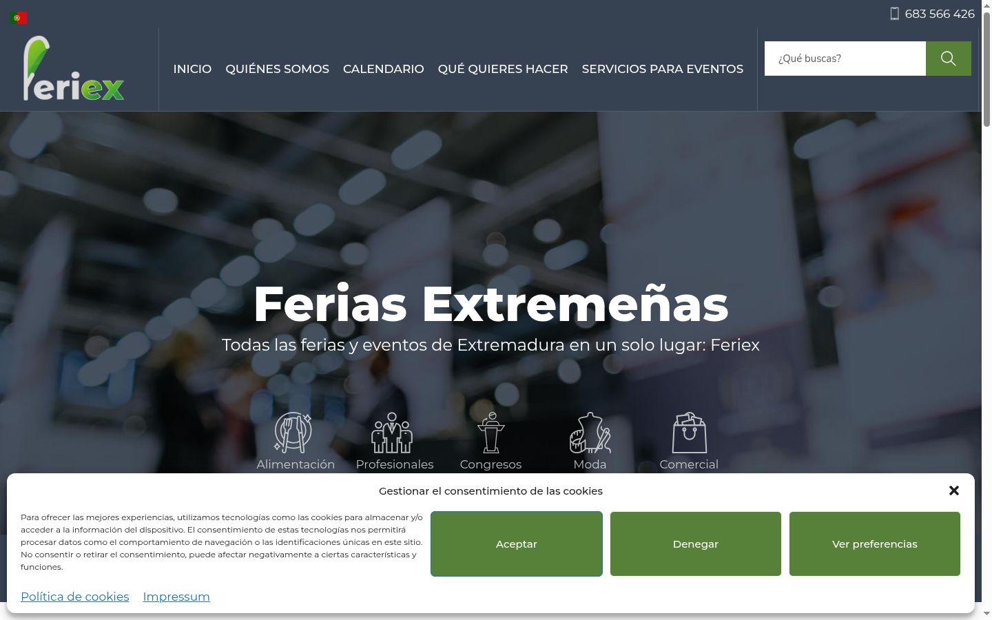 Screenshot del banner di consenso mostrato prima di qualsiasi interazione