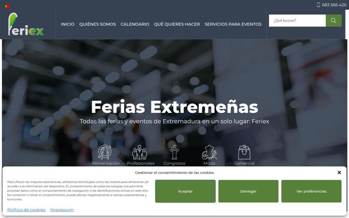 Screenshot of feriex.es