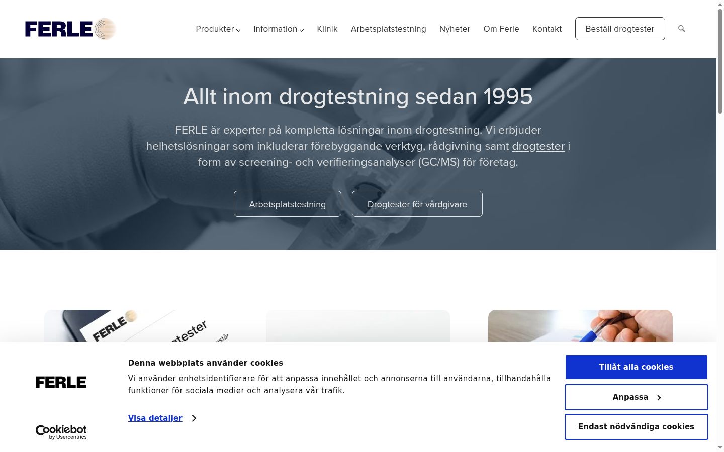 Screenshot of the consent banner shown before any interaction