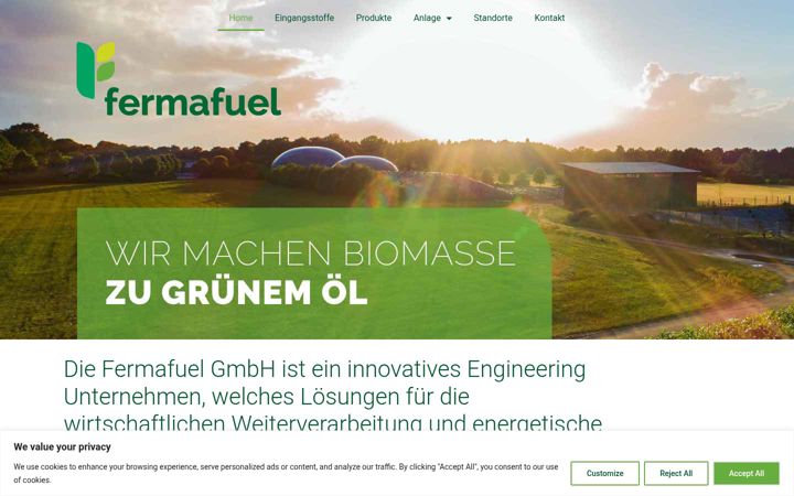 Screenshot of fermafuel.de