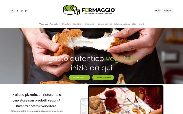 Screenshot ta' fermaggio.it