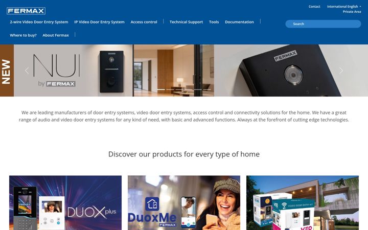 Screenshot of fermax.com