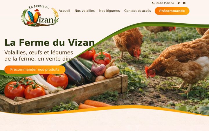 Screenshot of ferme-du-vizan.fr