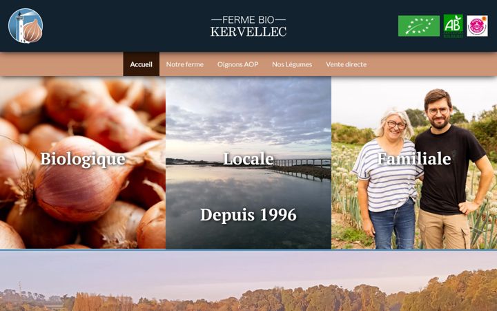 Screenshot of fermebiokervellec.fr