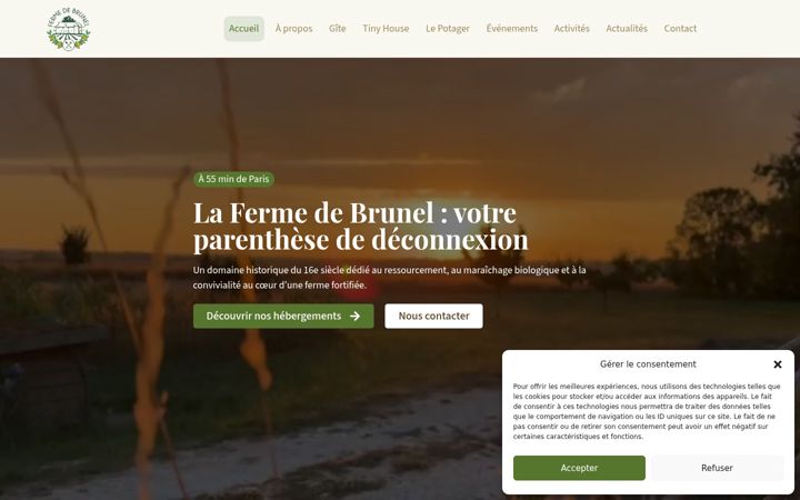 Screenshot of fermedebrunel.com