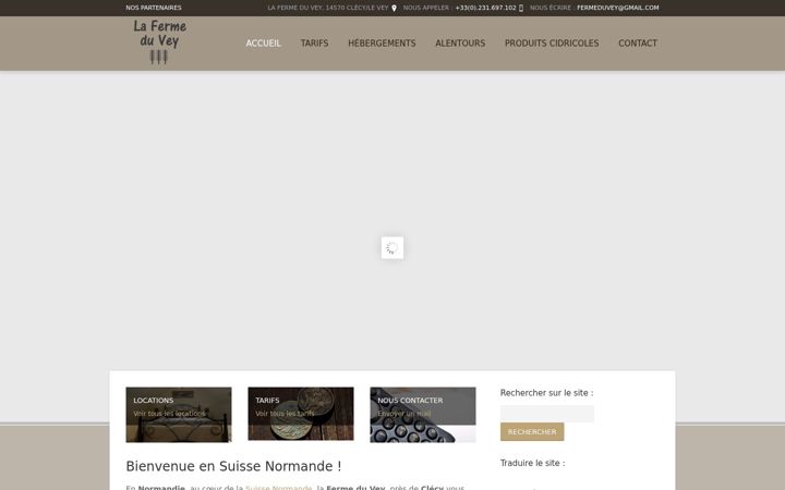 Screenshot of fermeduvey.fr