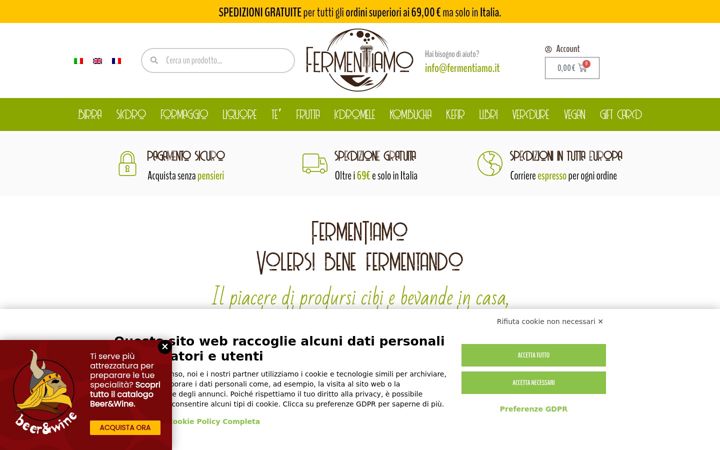 Screenshot ta' fermentiamo.it