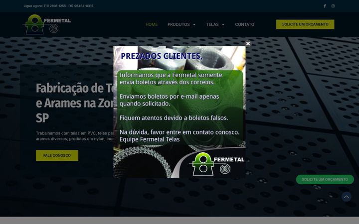 Screenshot of fermetal.com.br