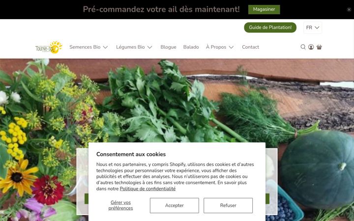 Screenshot of fermetournesol.qc.ca