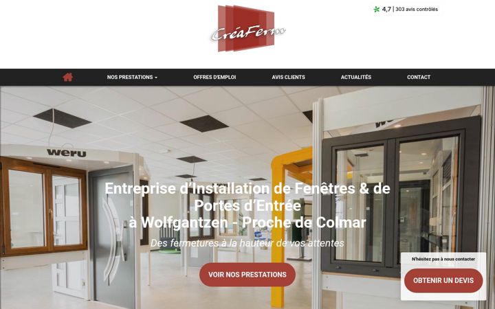 Screenshot of fermetures-creaferm.com
