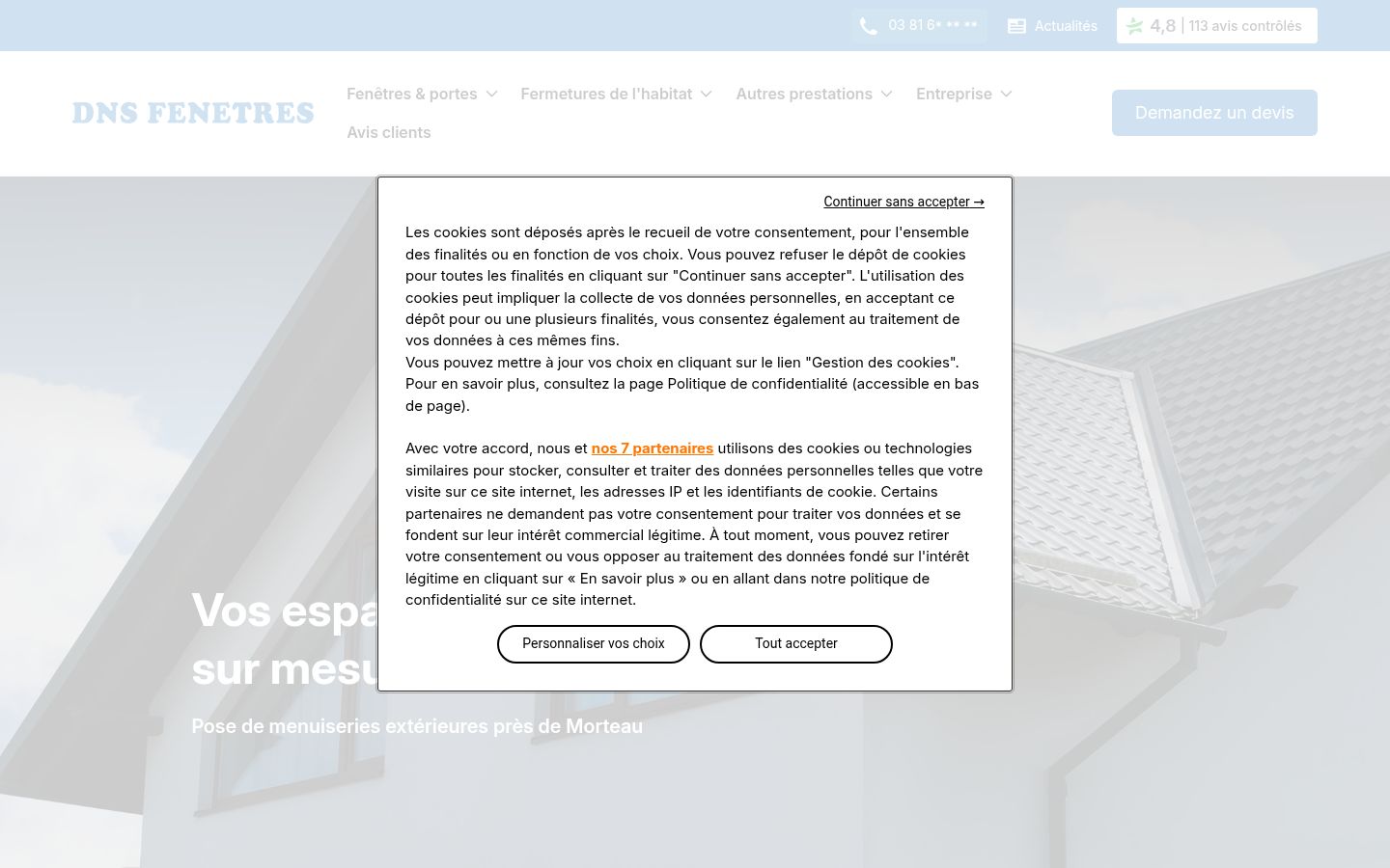 Screenshot tal-banner tal-kunsens muri qabel kwalunkwe interazzjoni