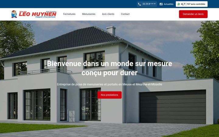 Screenshot of fermetures-leo-huynen.fr