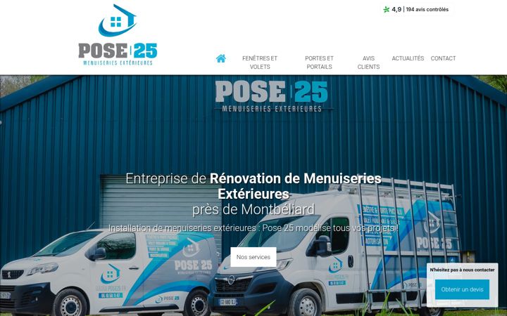 Screenshot of fermetures-pose25.fr