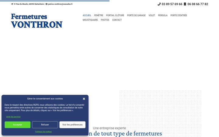 Screenshot of fermetures-vonthron.fr