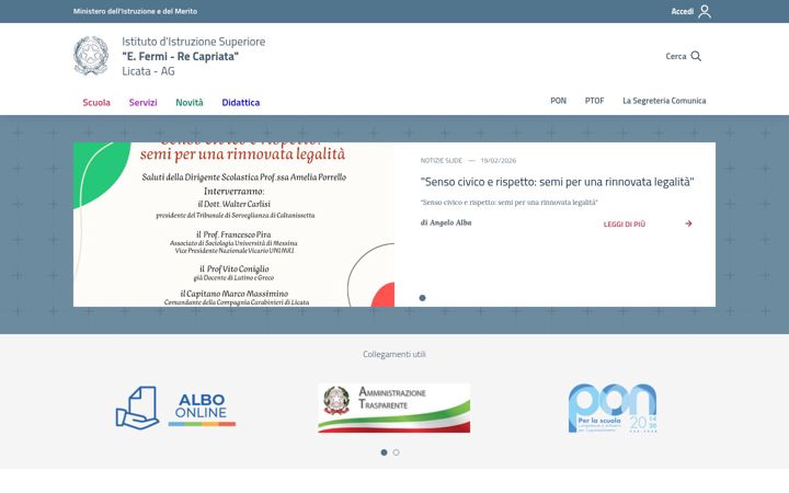 Screenshot ta' fermilicata.edu.it