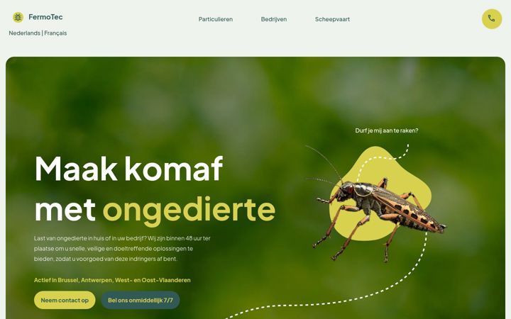 Screenshot ta' fermotec.be