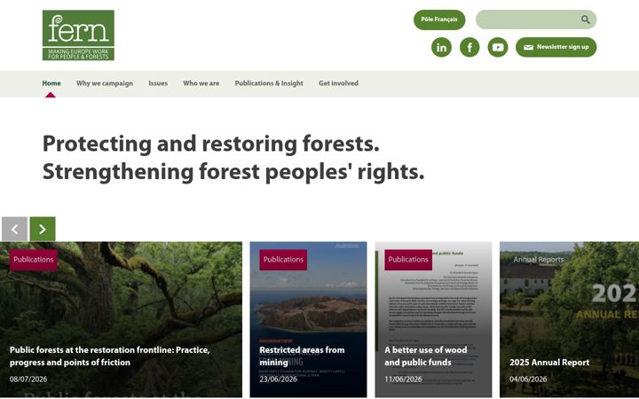 Screenshot of fern.org