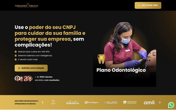 Ekrano kopija fernandafreitasseguros.com.br