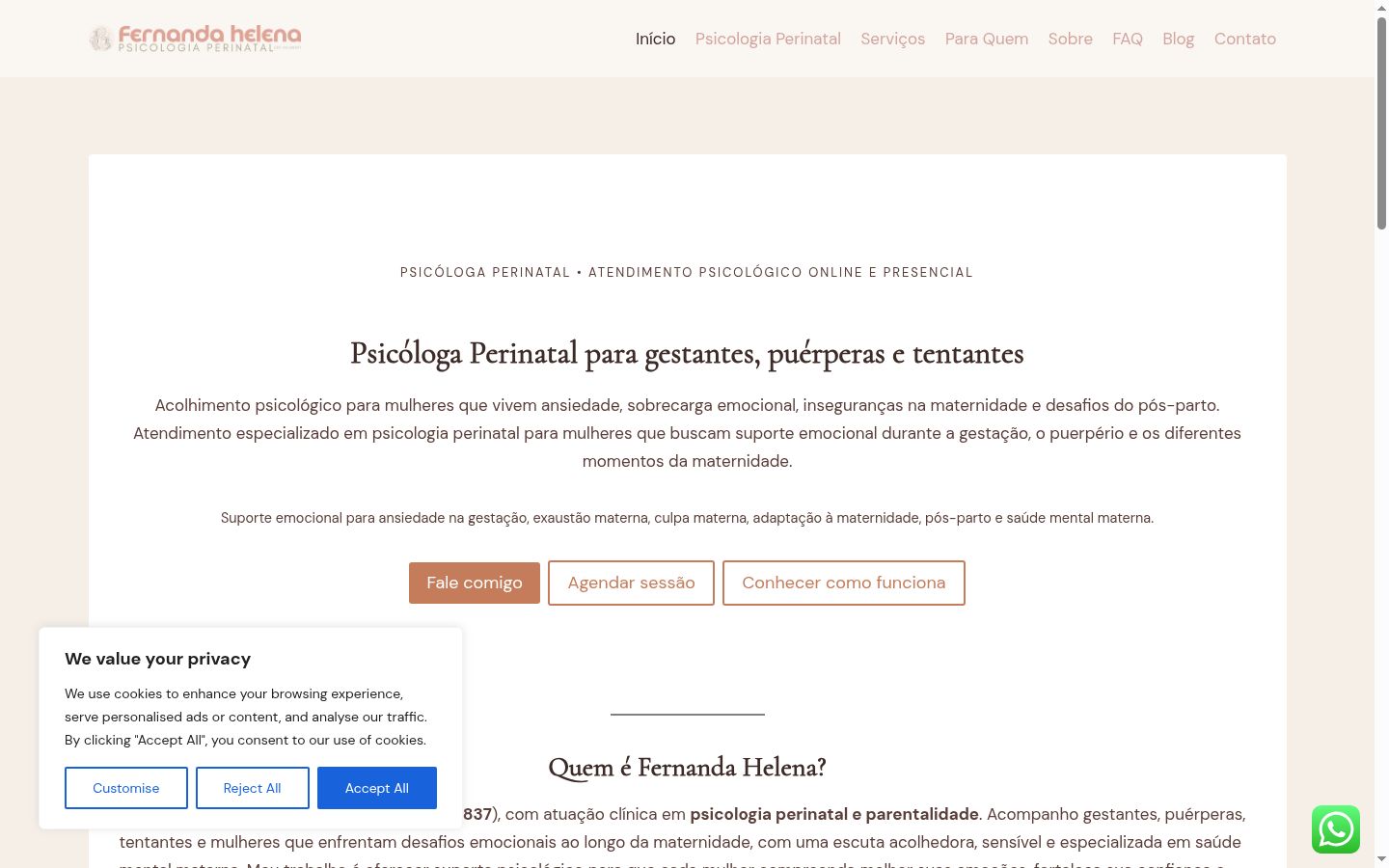 Screenshot del banner di consenso mostrato prima di qualsiasi interazione