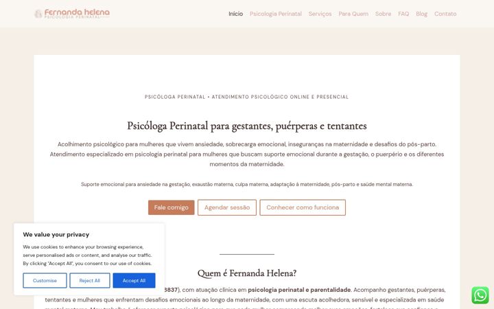 Ekrano kopija fernandahelenapsi.com.br