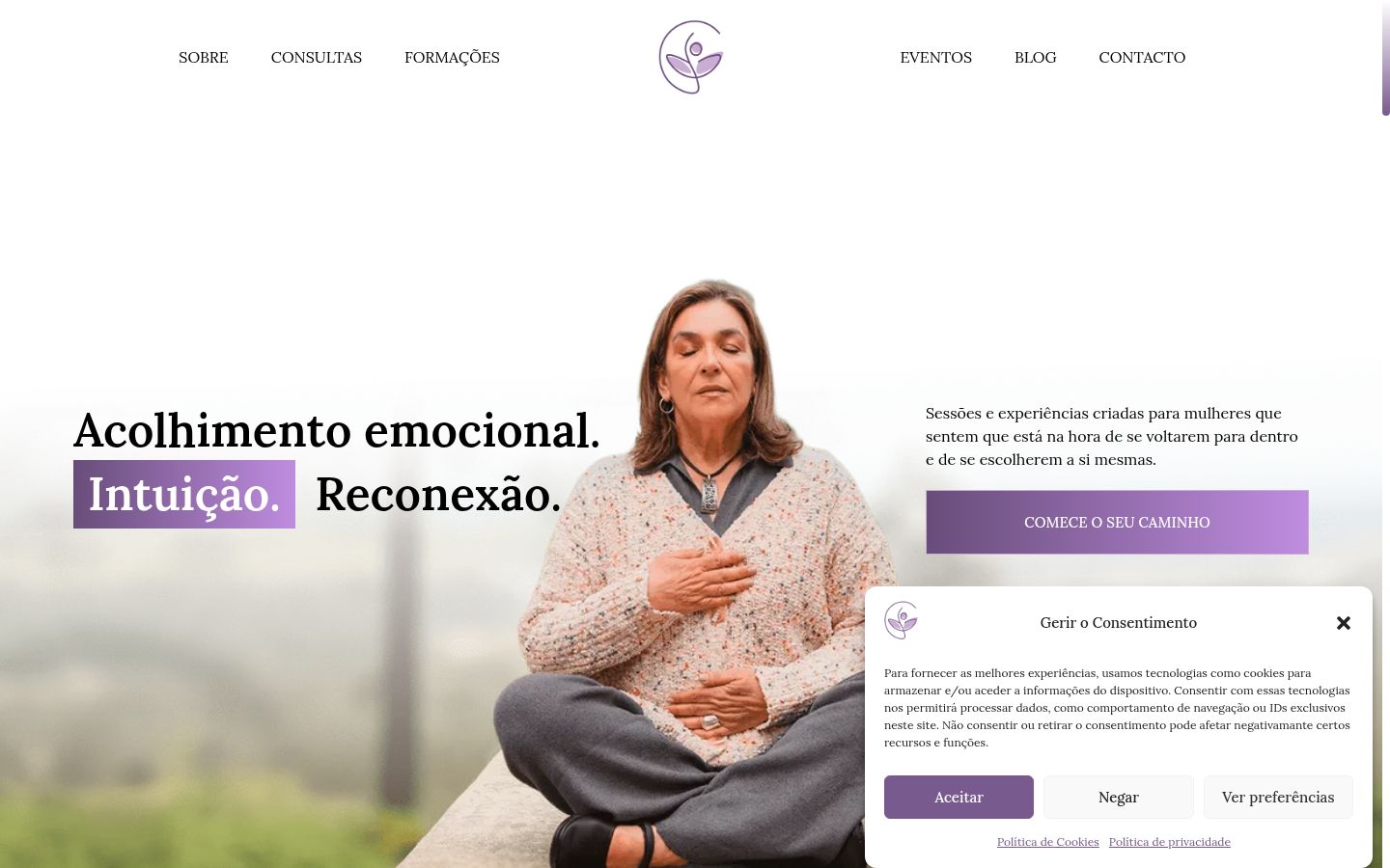 Captura de pantalla del banner de consentimiento mostrado antes de cualquier interacción