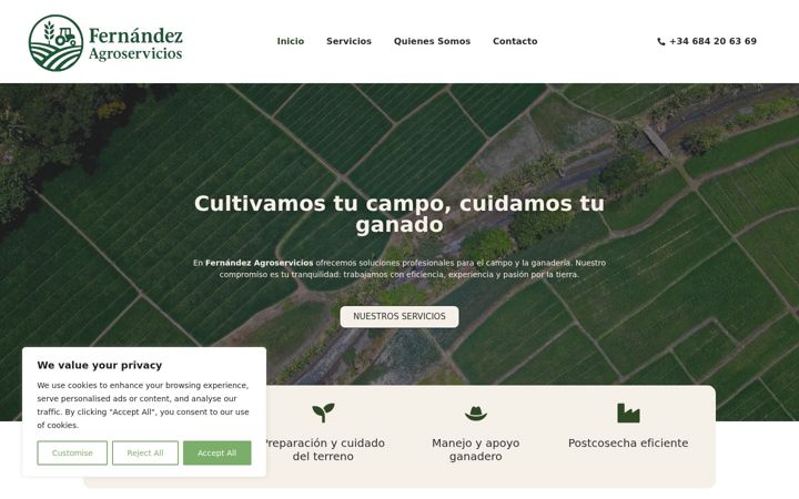 Screenshot of fernandezagroservicios.com.es